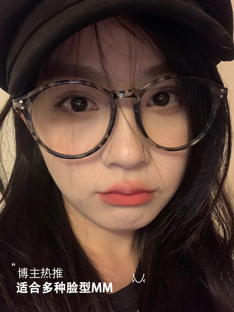 断货玳瑁色!温柔小众复古方框网红超轻高颜值豹纹框镜ins百搭