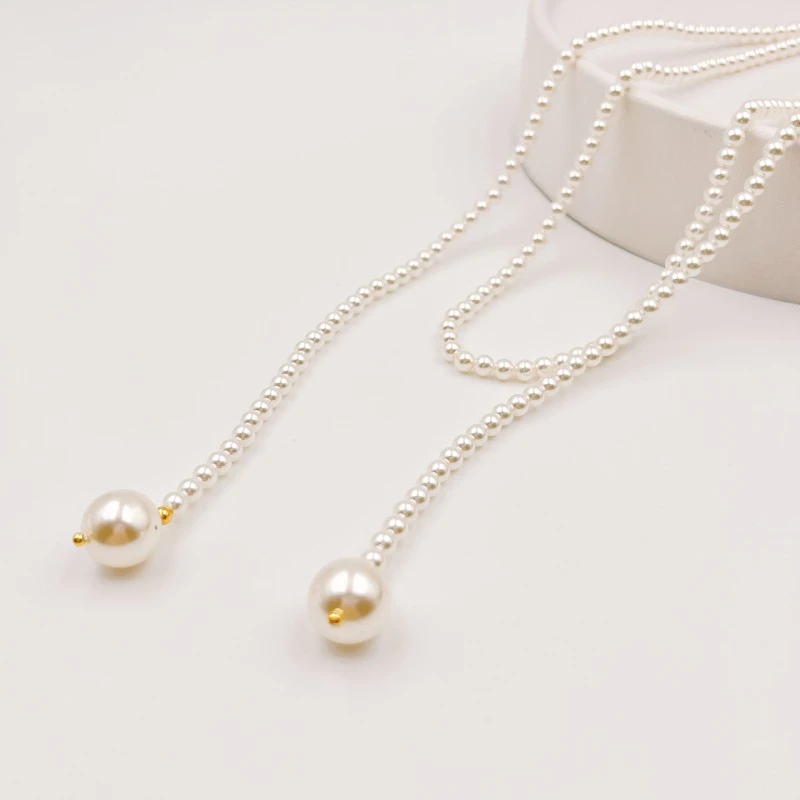 铜合金仿珍珠项链 【1692】米兰珠光毛衣链