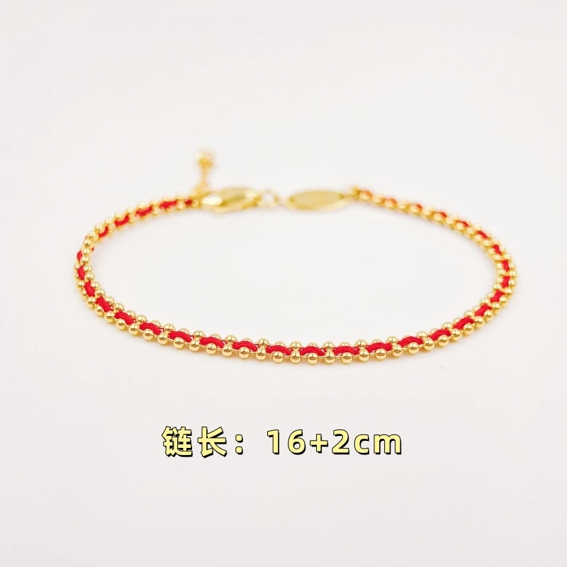 铜合金布艺手链 【1694】小红绳手链纯手工编织手绳小众原创设计