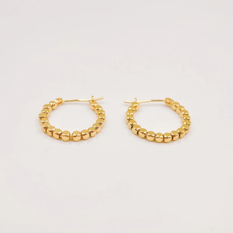 铜合金耳饰 【1617】小方块耳圈时尚小众耳环圈圈百搭气质ins金色