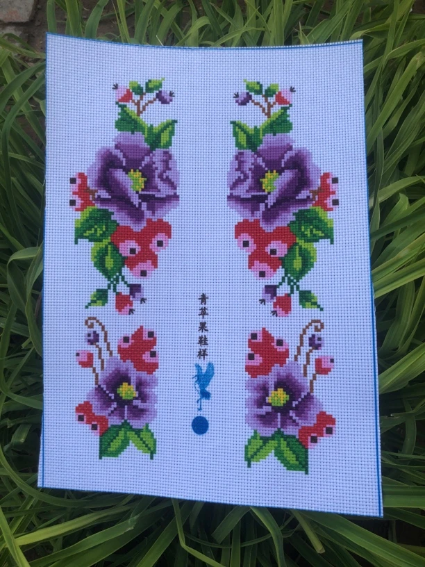 十二双十字绣鞋垫印花布随机发图