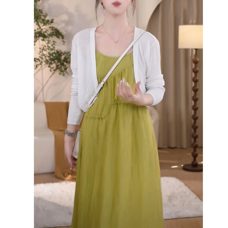 2024夏季新款设计感显瘦气质吊带裙高腰宽松连衣裙裙子长款