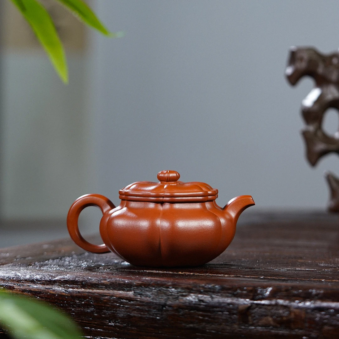 葵仿古  240cc 小煤窑朱泥大红袍 宜兴紫砂全手工紫砂壶纯手工