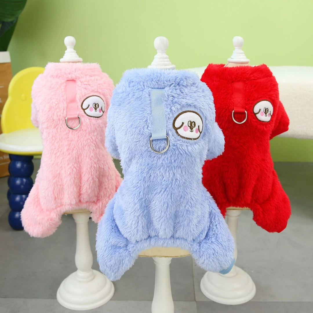 【丰锦优品】宠物衣服新款加厚带拉环款胖豆四腿绒衣