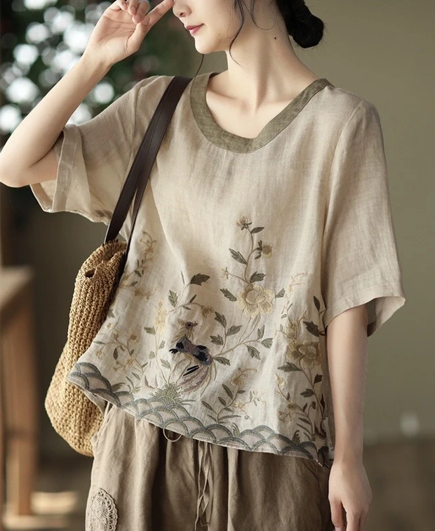 【万能拍】新款纯苎麻小衫