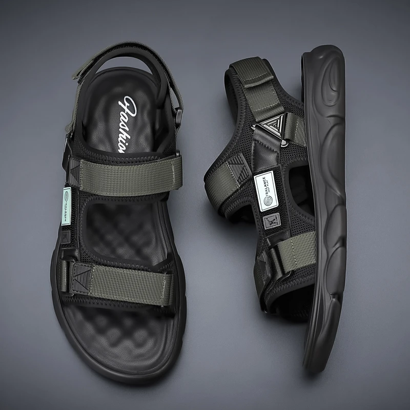 法菲欧男士休闲夏季透气软底外穿潮流沙滩鞋百搭时尚学生厚底户外