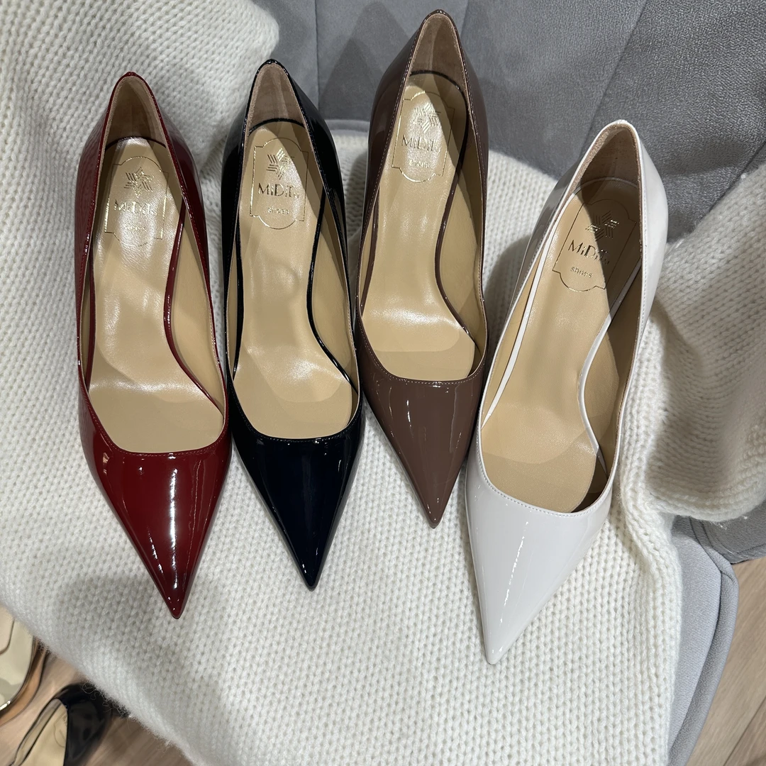 MIDITU/米蒂图 月光女神 2025年秋季新款羊皮尖头高跟鞋细跟通勤