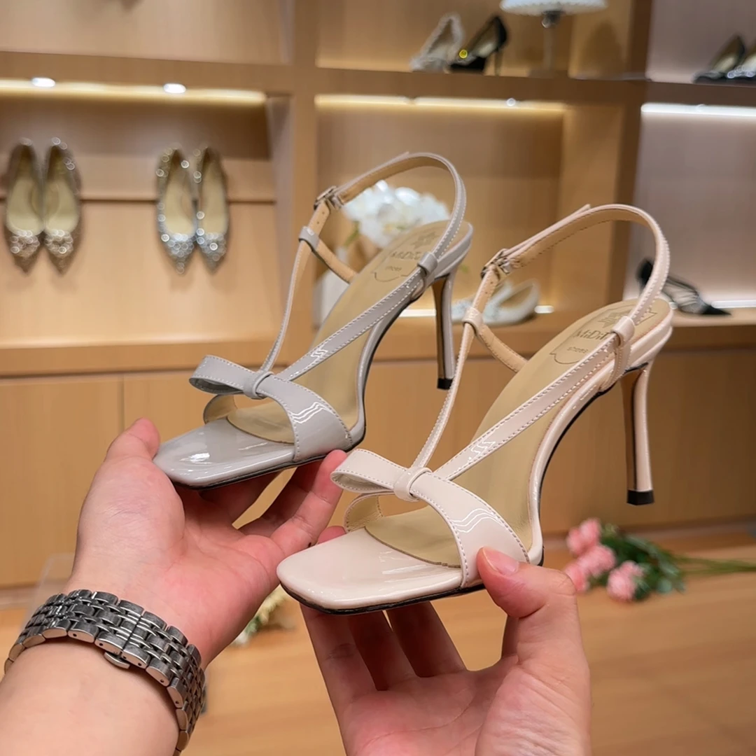 MIDITU/米蒂图 羊皮方头高跟鞋细跟气质百搭2025年夏季仙女风