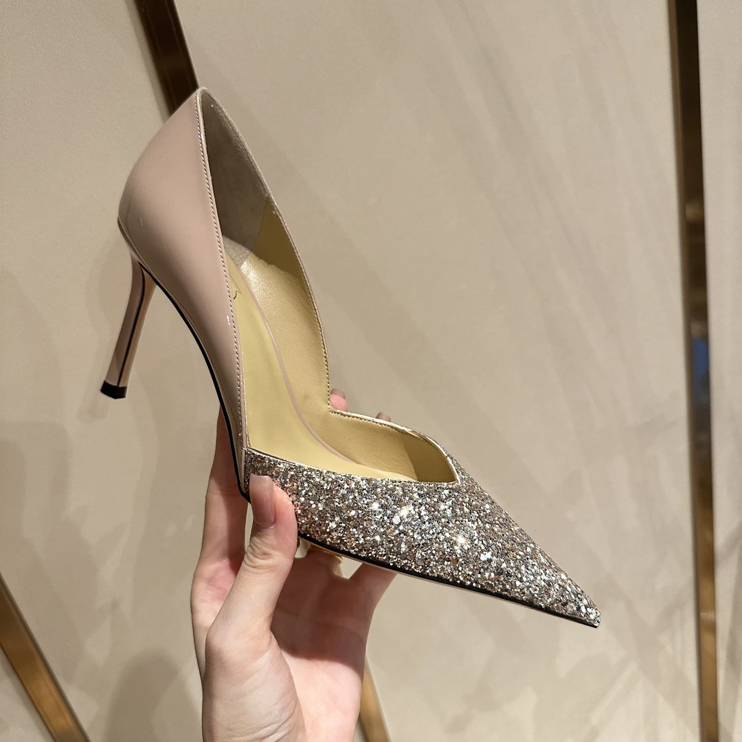 MIDITU/米蒂图 羊皮高跟鞋尖头2025年新款单鞋细跟浅口单鞋