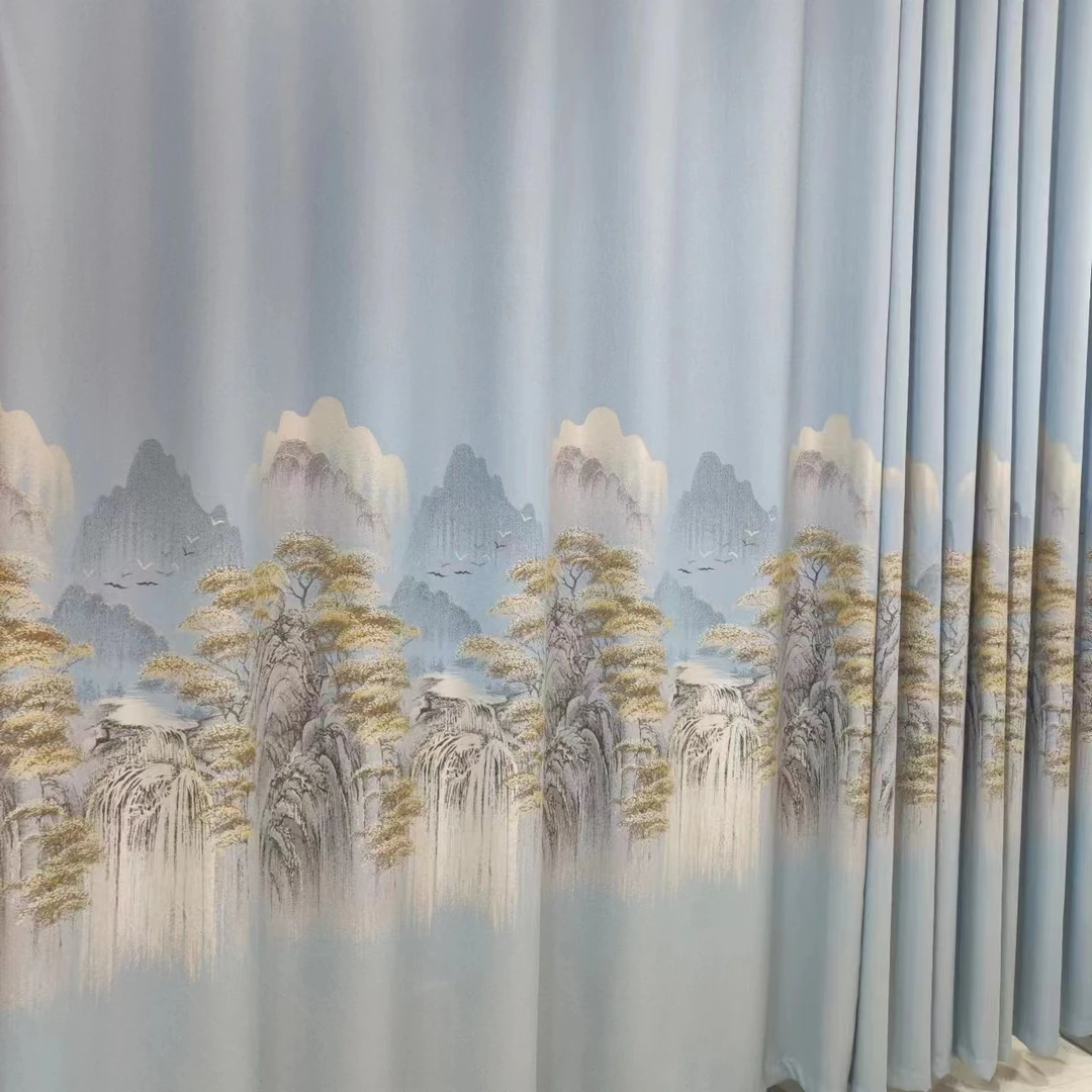 新款加厚窗帘高档高级感窗帘布客厅家有靠山卧室全遮光窗帘大气