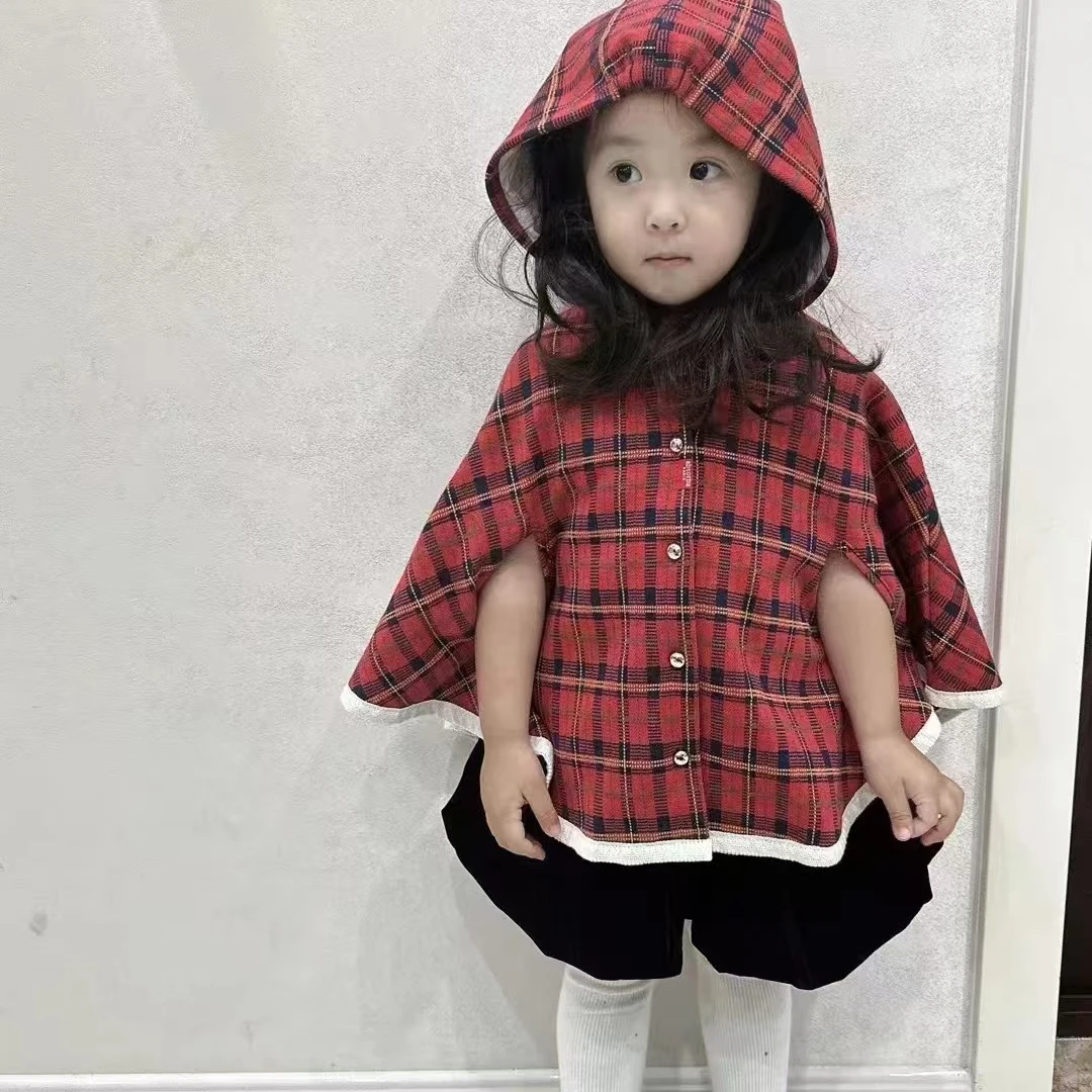 秋季红格子巫师斗篷