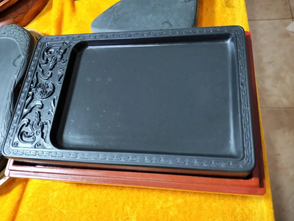 歙砚砚台，黑龙潭实用砚，长宽高18/11/3厘米