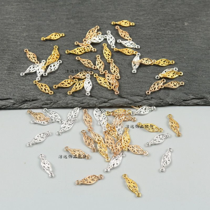 合金镂空螺旋双吊古风发簪蝴蝶结流苏挂件手工diy串珠手链配件