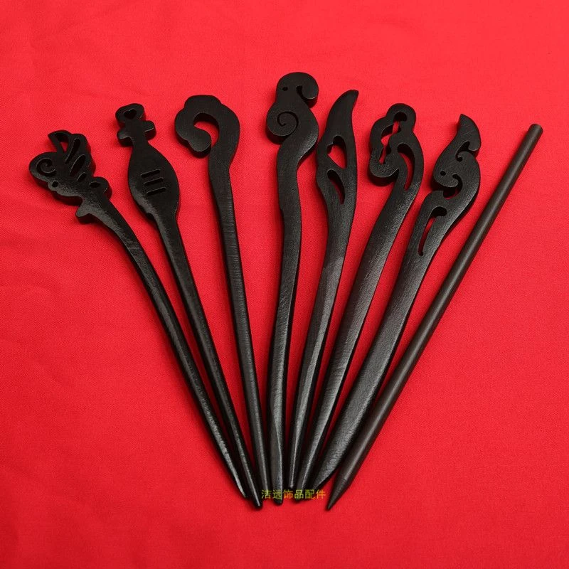 手工diy木簪子中国风仿檀木发簪中式简约汉服复古盘发钗头饰材料