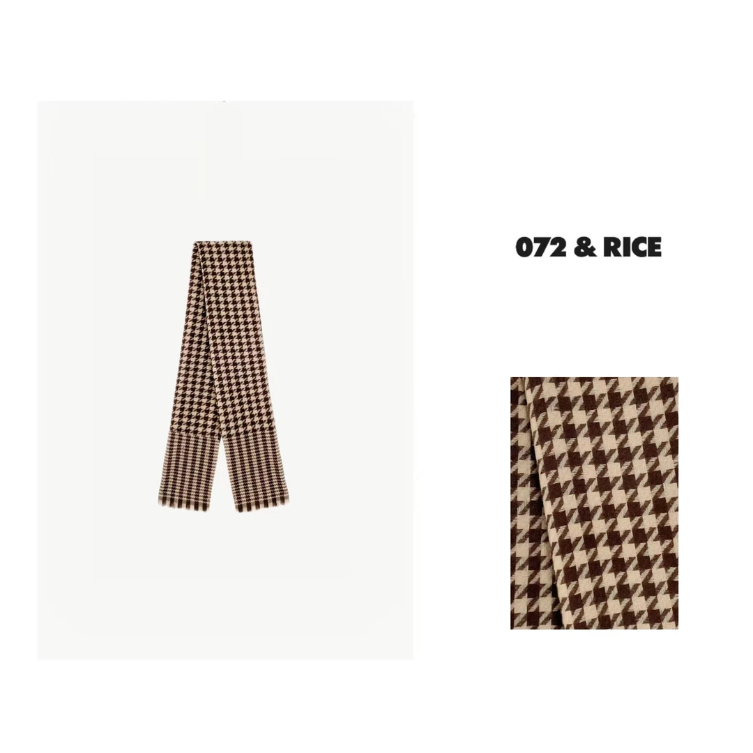 *072 & RICE【千鸟格】100羊毛 秋冬休闲格纹围巾 LF7026