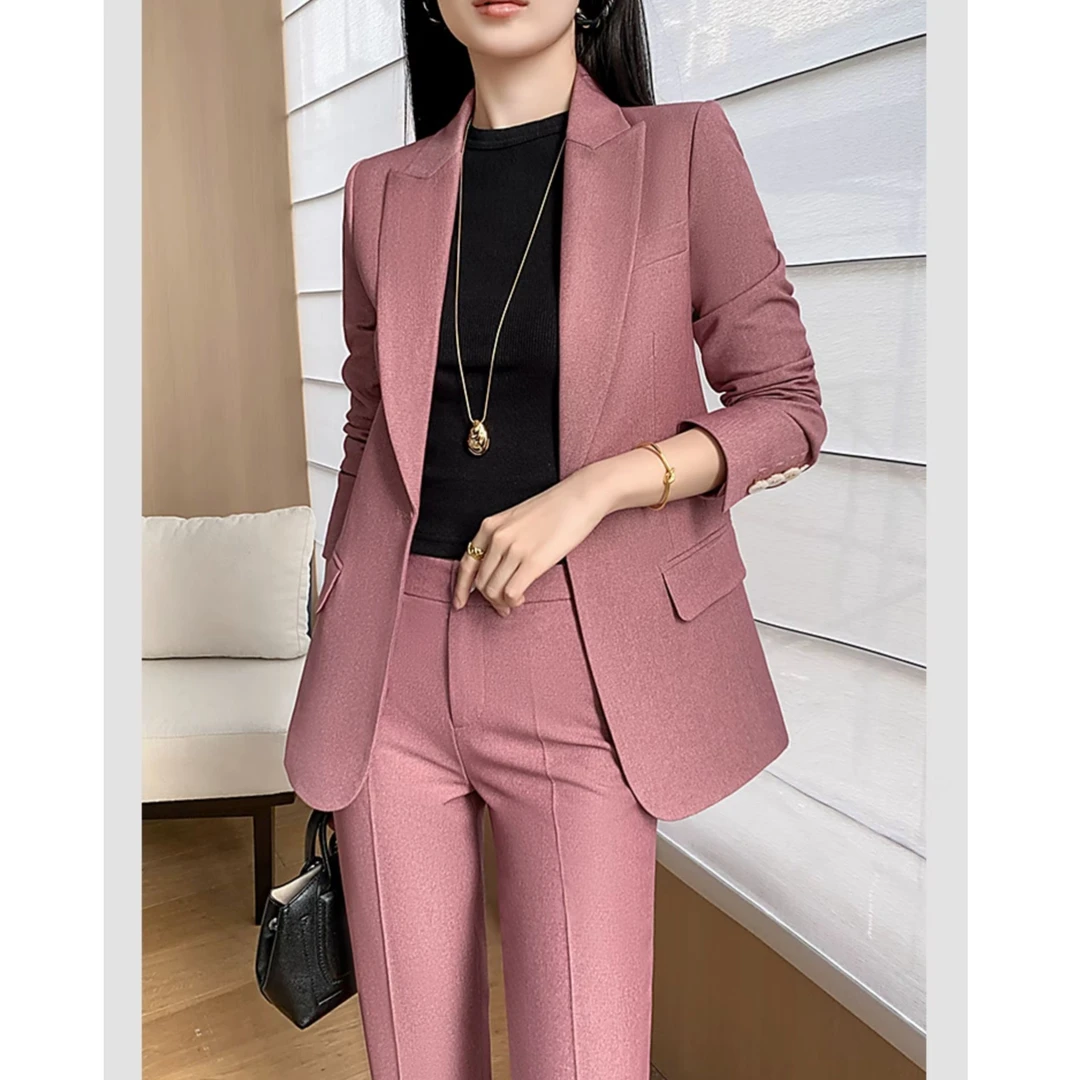 446西装套装女原创轻奢女神范气质收腰韩版时尚西服两件套装女