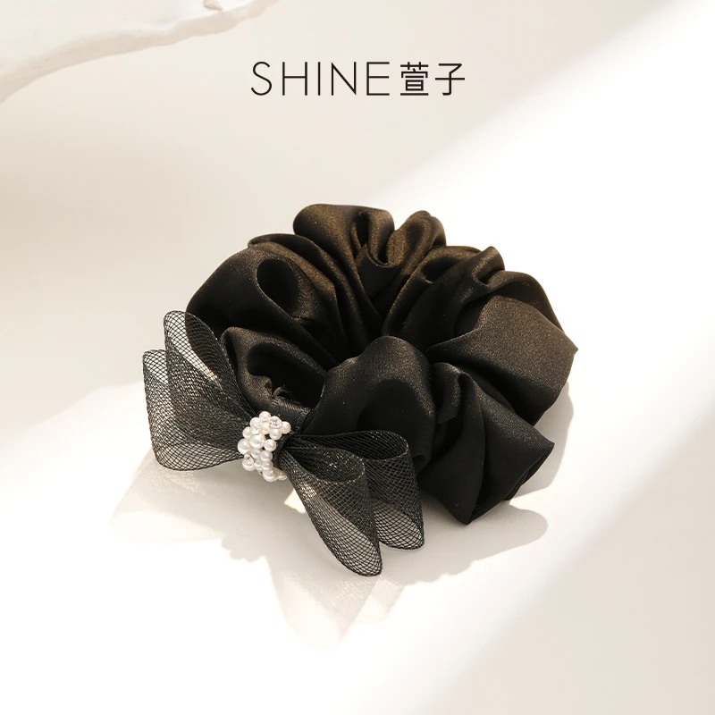 萱子SHINE优雅精致蝴蝶结布艺皮筋发圈