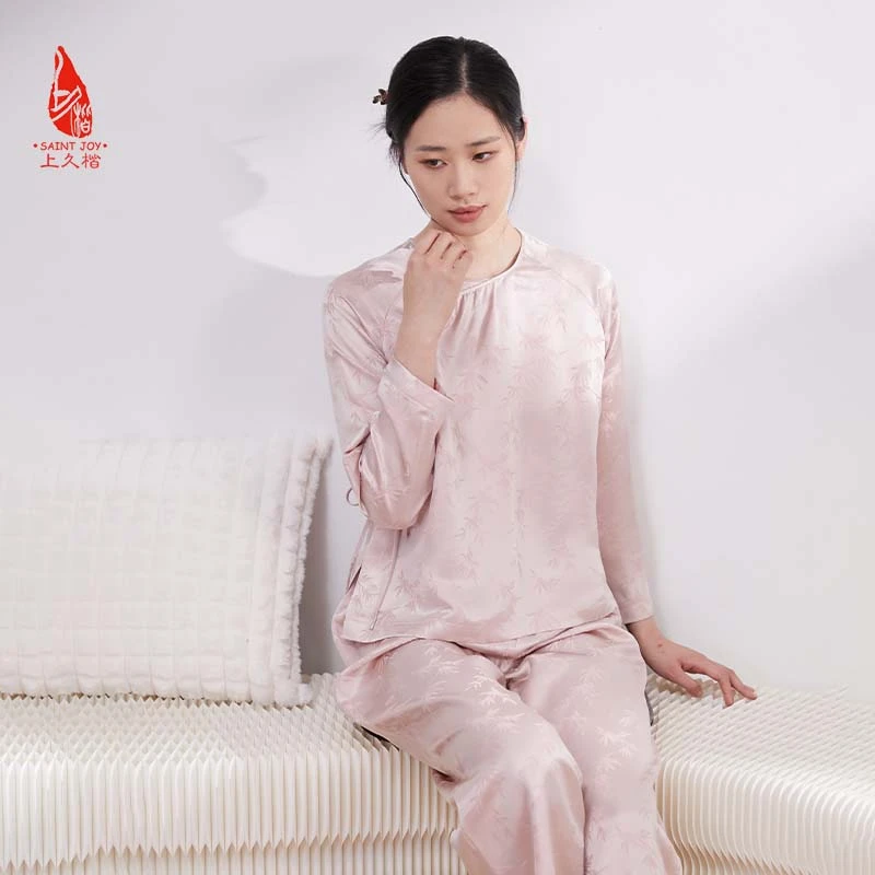 SAINTJOY/上久楷女式长袖复古睡衣套装 JWW24002