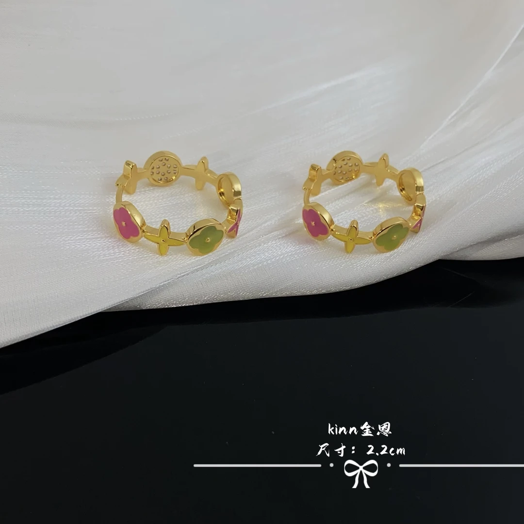 铜合金合成锆石耳饰 气质轻奢时尚百搭小众简约甜美精致 圈圈耳环