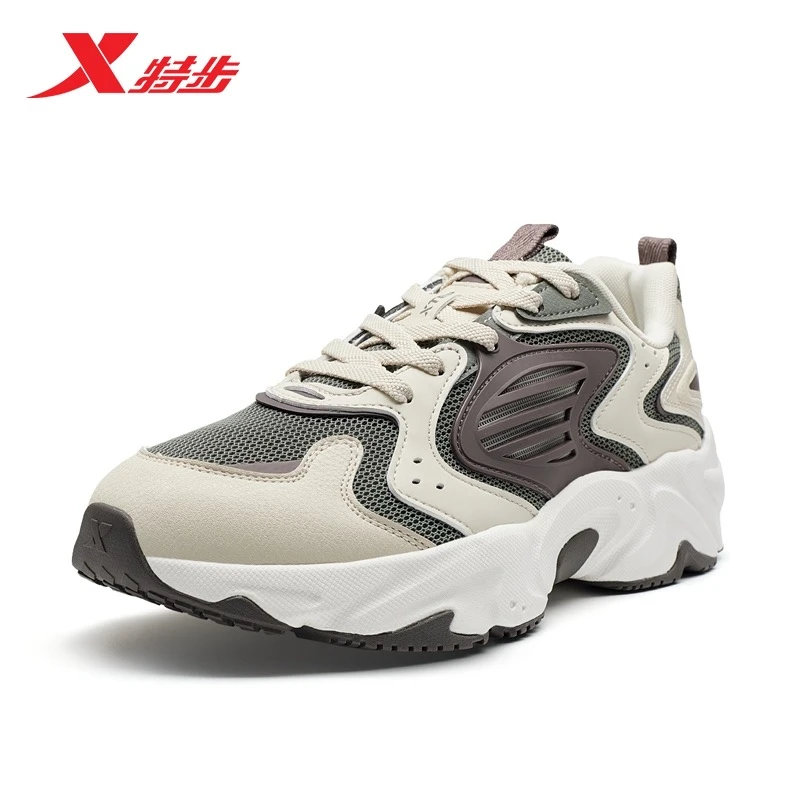 特步男星迹SE休闲鞋2024秋季新款复古运动休闲老爹鞋976319320010