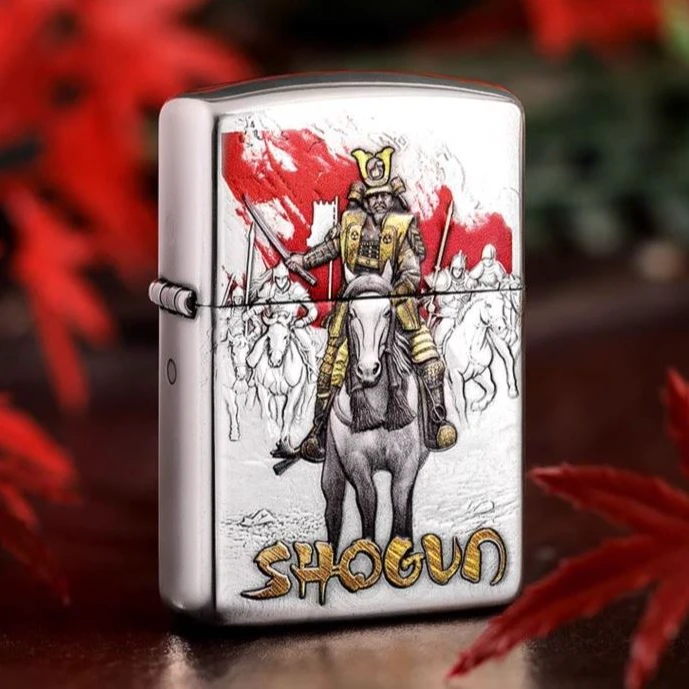 ZIPPO/之宝彩绘幕府将军 镀银盔甲正品打火机男士复古红色DYJ1