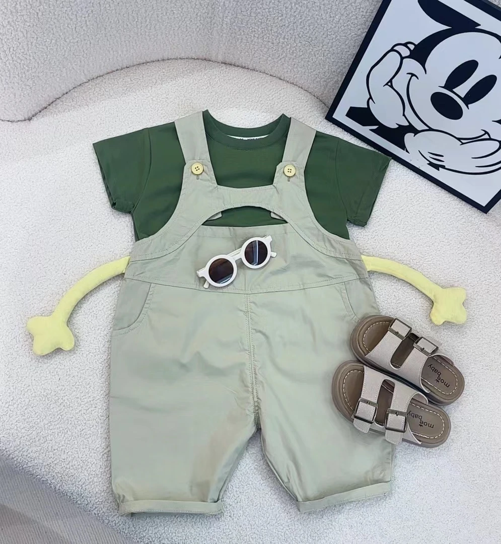 【十三娘专属】儿童小手宝宝背带裤套装夏季小童男童夏装宽松薄款潮