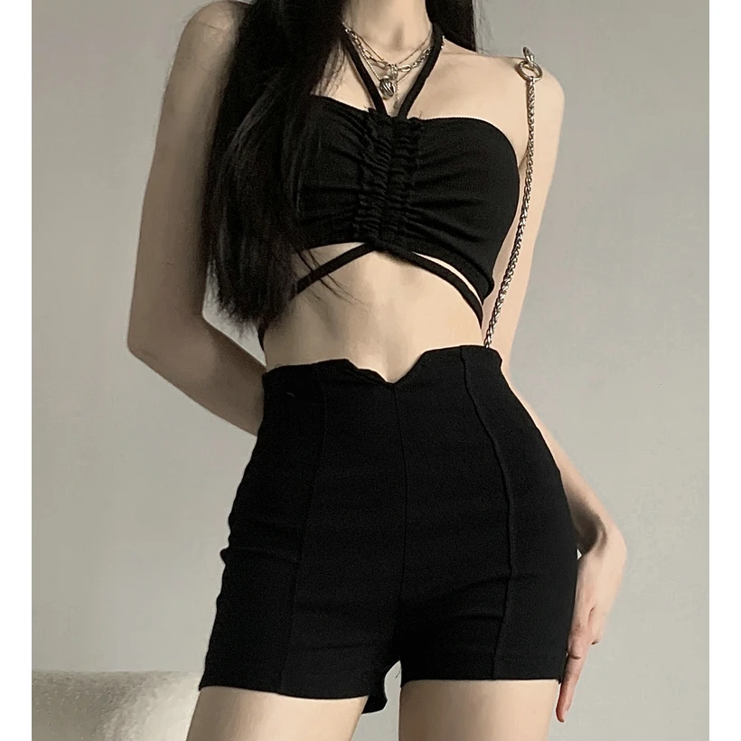 夏季酷a又飒女装性感辣妹炸街吊带上衣纯欲甜辣风女团跳舞蹈套装