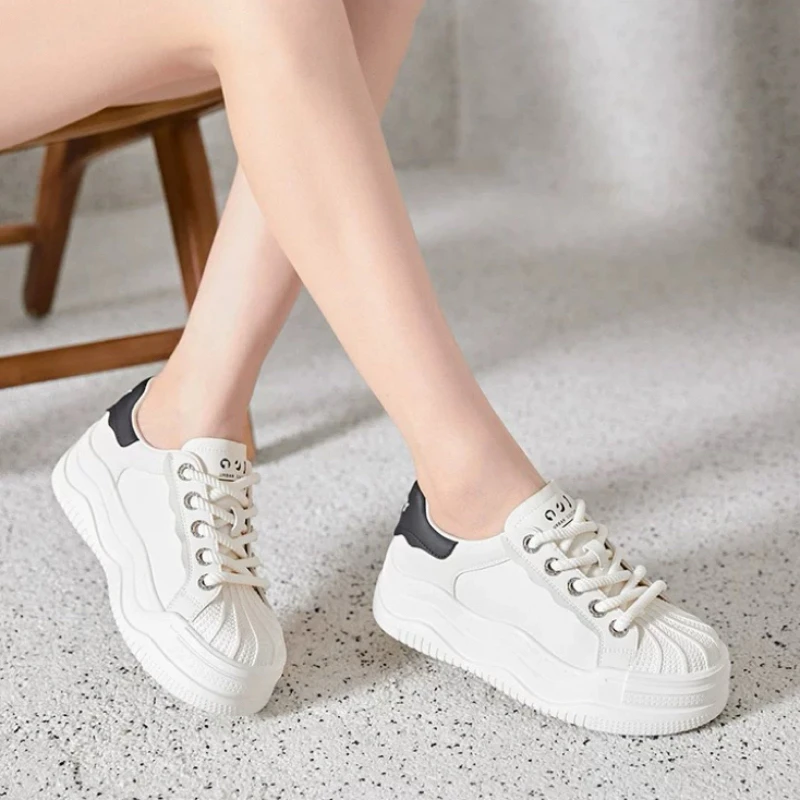 新款贝壳头小白鞋女厚底松糕休闲鞋百搭时尚舒适C626-D356