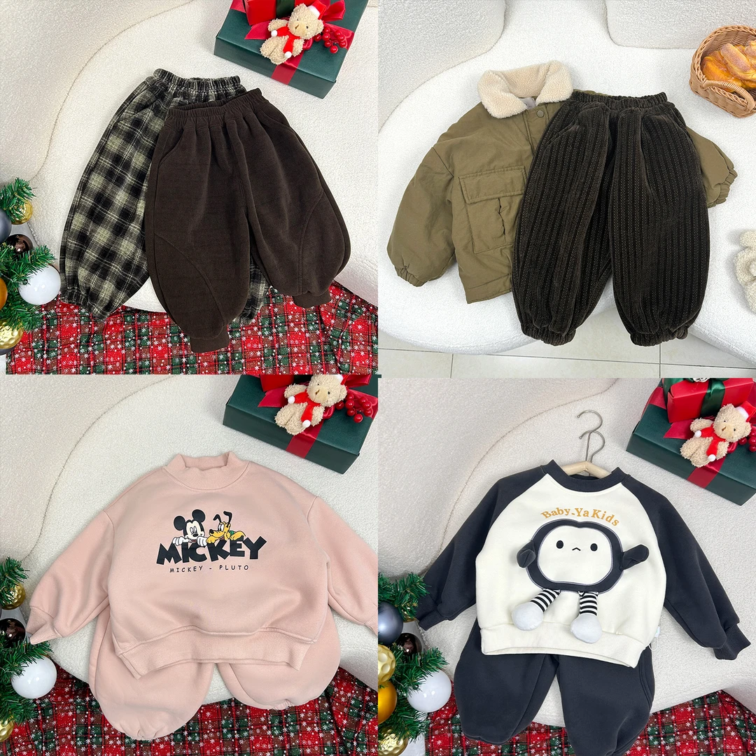 【1001-1119男童冬季2件穿搭】2023儿童加绒加厚卫衣冬款韩版百搭酷