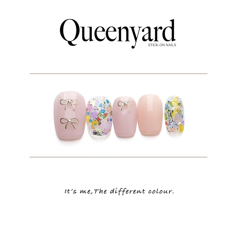 QUEENYARD【顺丰包邮】蝴蝶少女 可爱网红蝴蝶结2024气质手工穿戴甲