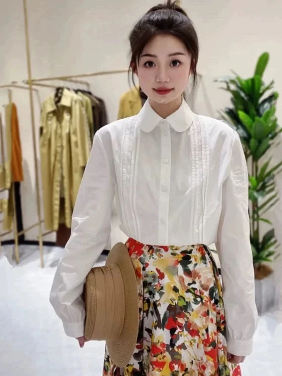 【商场同款】2024 秋季新款蕾丝拼接衬衫衬衣1300837