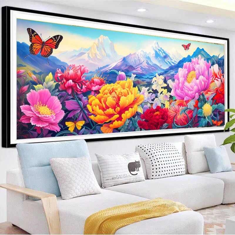 花开富贵十字绣2024新款绣客厅卧室国色天香牡丹花卉蝴蝶手工刺绣