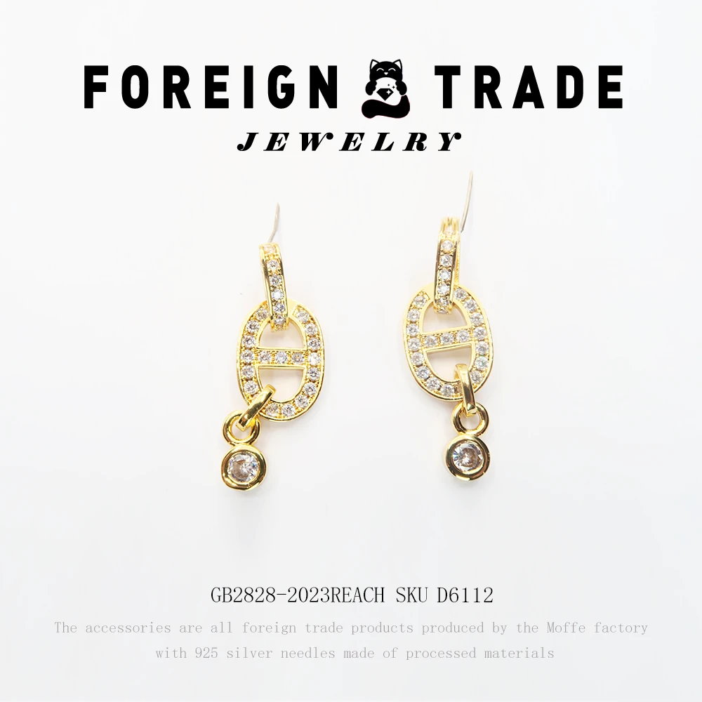 brez 铜合金莫桑石耳饰 X设计师款耳钉~D6112