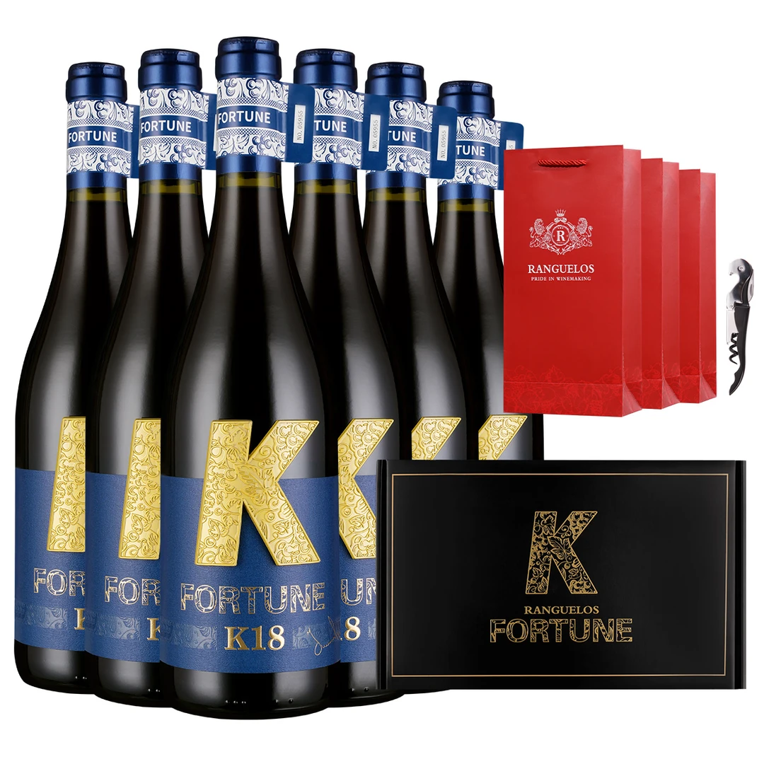 法国原瓶进口富特恩K18红葡萄酒礼盒装750ml*6