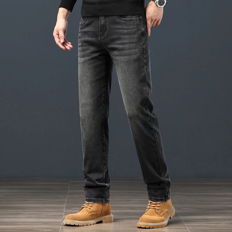2025年春夏季新款直筒宽松弹力潮流百搭时尚休闲男士牛仔裤长裤子