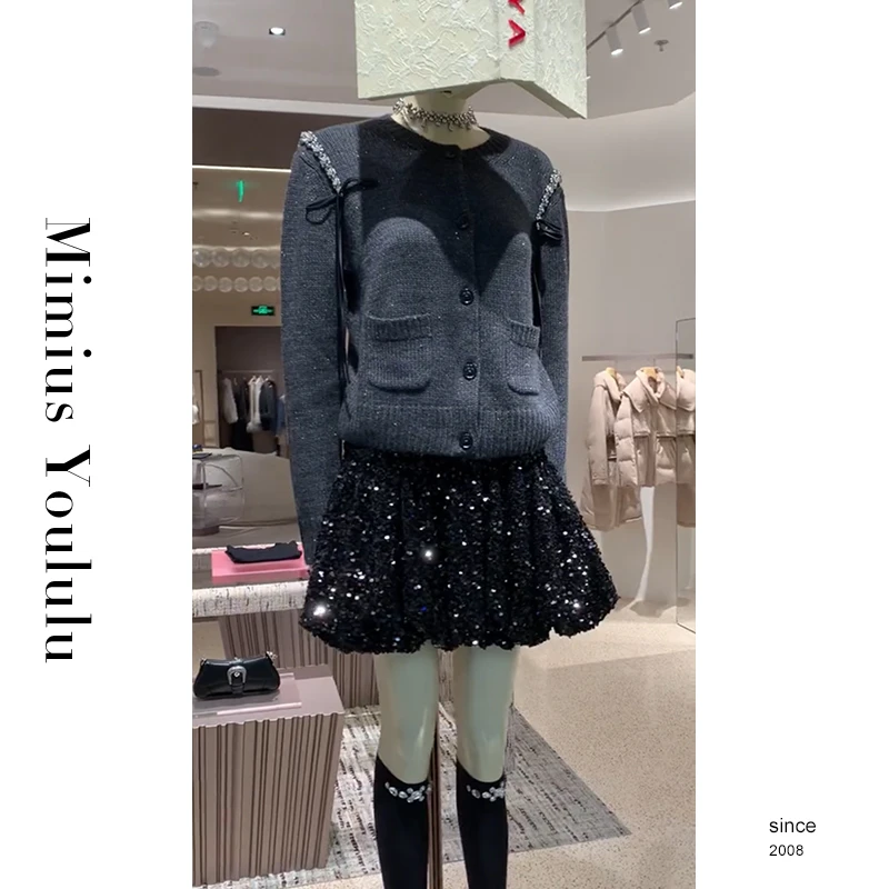 【mimius】&B游鹿鹿 重工钉珠亮钻羊毛开衫 汉服 WF12039