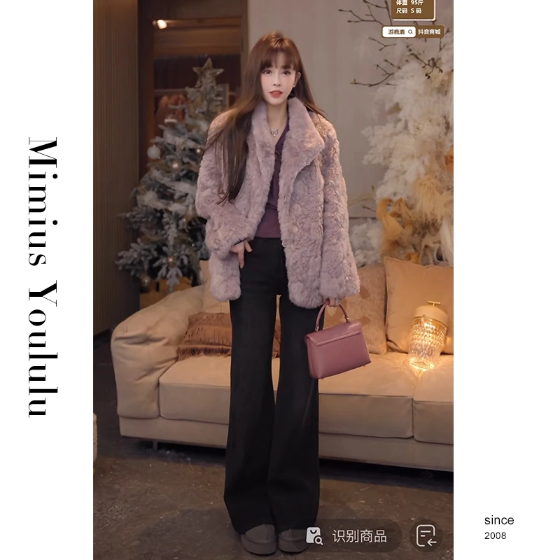 【mimius】&游鹿鹿 轻奢高级斜襟设计气质保暖毛毛外套 F11030