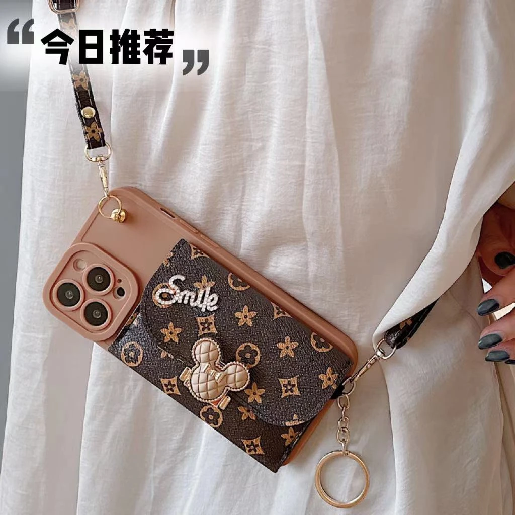 手机壳苹果14Pro秋冬款13网红爆款卡包12斜挎秋冬11斜挎绳15P硅胶