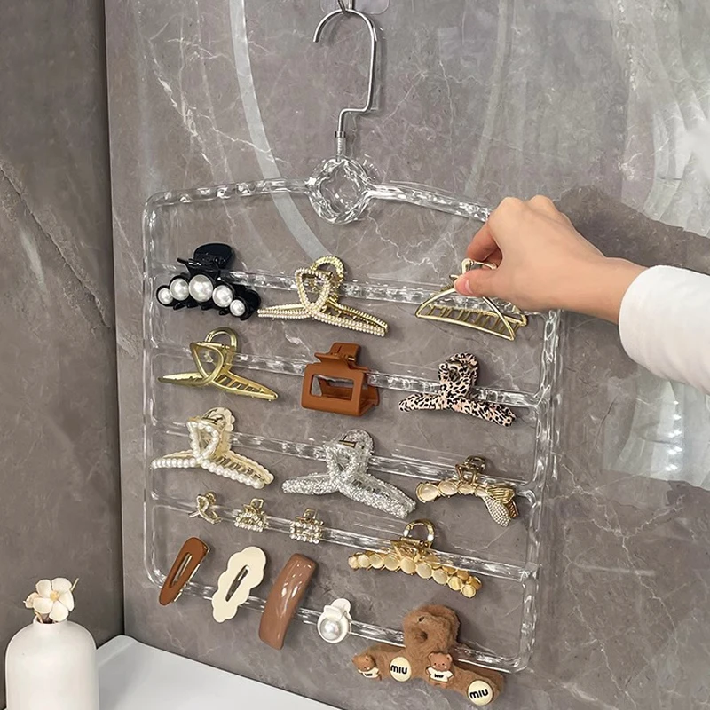 鲨鱼夹收纳神器壁挂式卫生间挂发箍抓夹展示架头饰整理发饰收纳