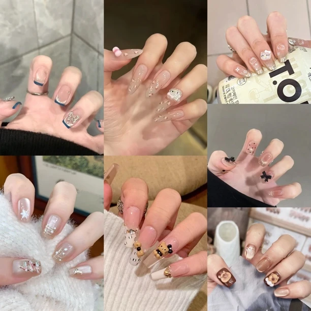 【桃悦穿戴甲半手工简约款~】