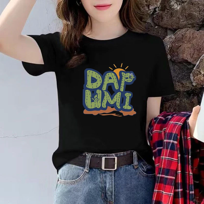 100纯棉短袖t恤女夏季新款小个子宽松正肩显瘦美式减龄印花上衣潮