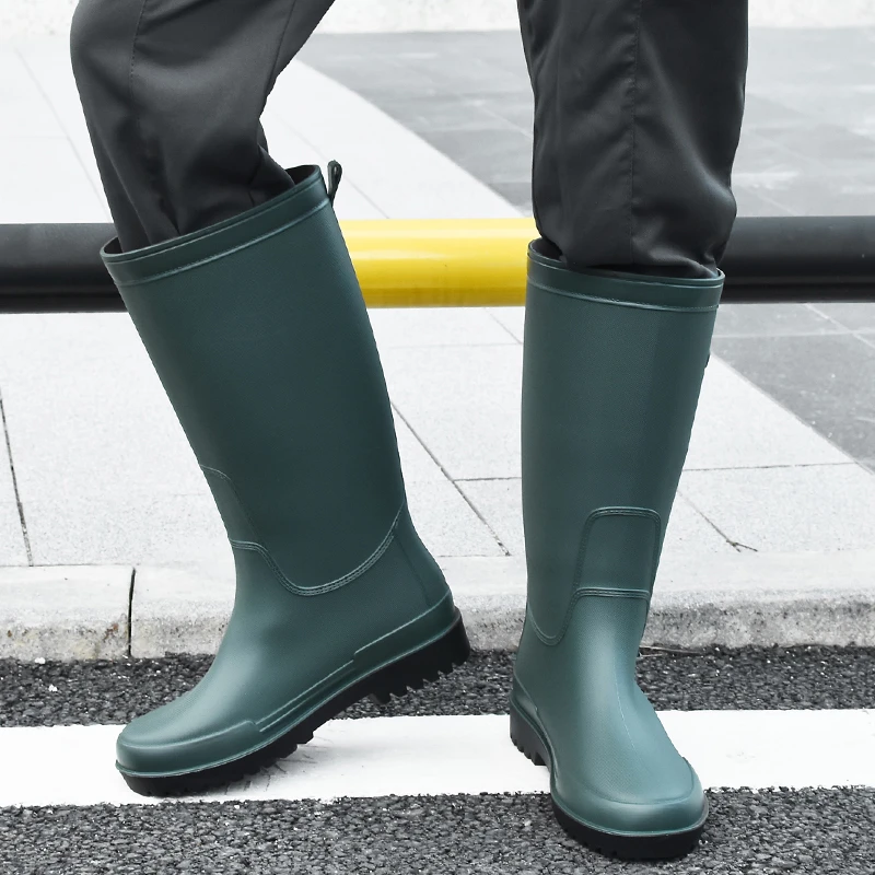 男士高筒防滑雨靴户外时尚软底防水雨鞋保暖四季通用男款防水鞋