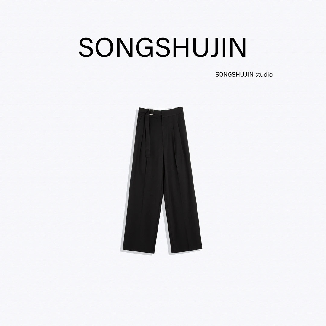 【首尔之恋】直筒窄版阔腿裤秋冬垂感气质宽松百搭高腰时尚阔腿裤A5