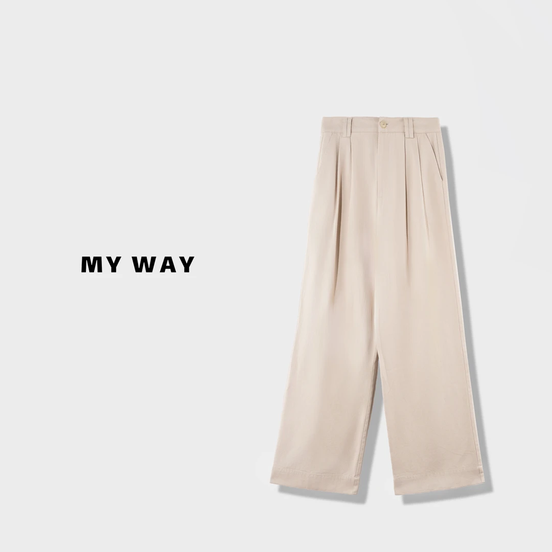 【西野暮色】高级感休闲阔腿裤女高腰直筒显瘦垂感长裤A5