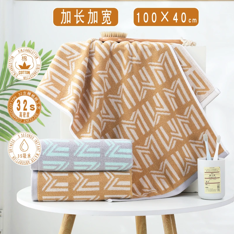 纯棉毛巾洗脸家用成人柔软吸水不掉毛洗澡加厚全棉一米长男女擦脸