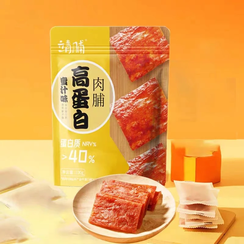 靖脯甄选高蛋白肉脯肉蜜汁味口感美味100克*3包（2024年2月到期）