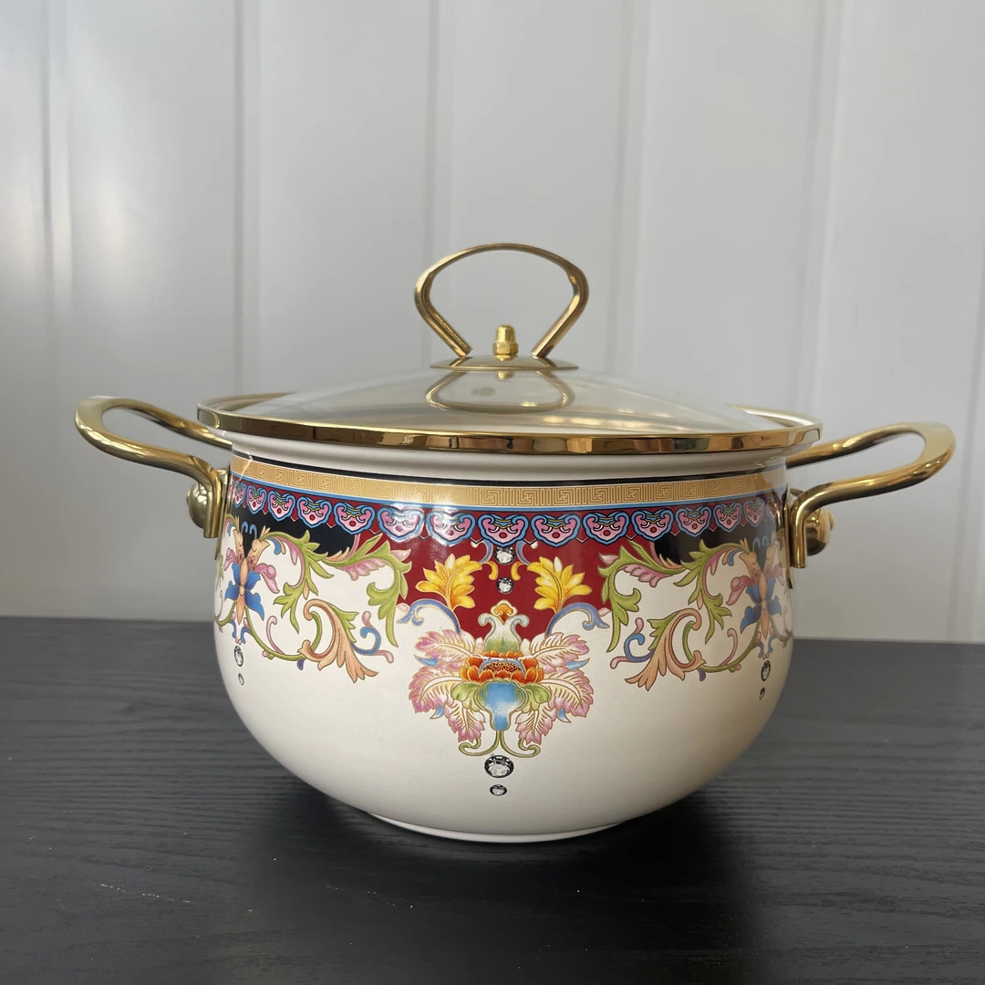 20cm土耳其汤锅【盛世珍品】出外贸 搪瓷珐琅汤锅