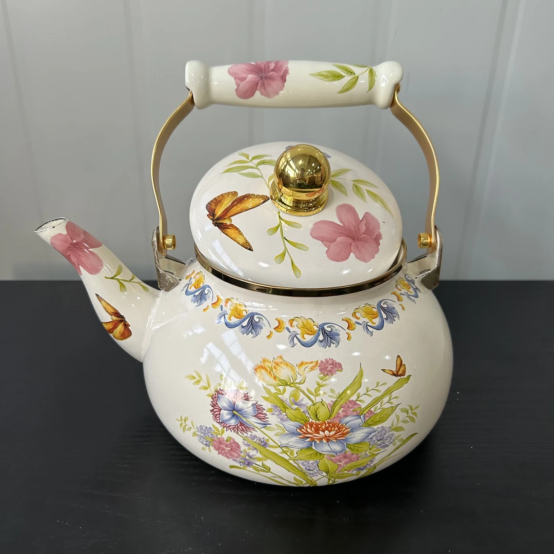 2.5升浪漫时光茶壶烧水壶浪漫【异域风情】出外贸 搪瓷珐琅壶
