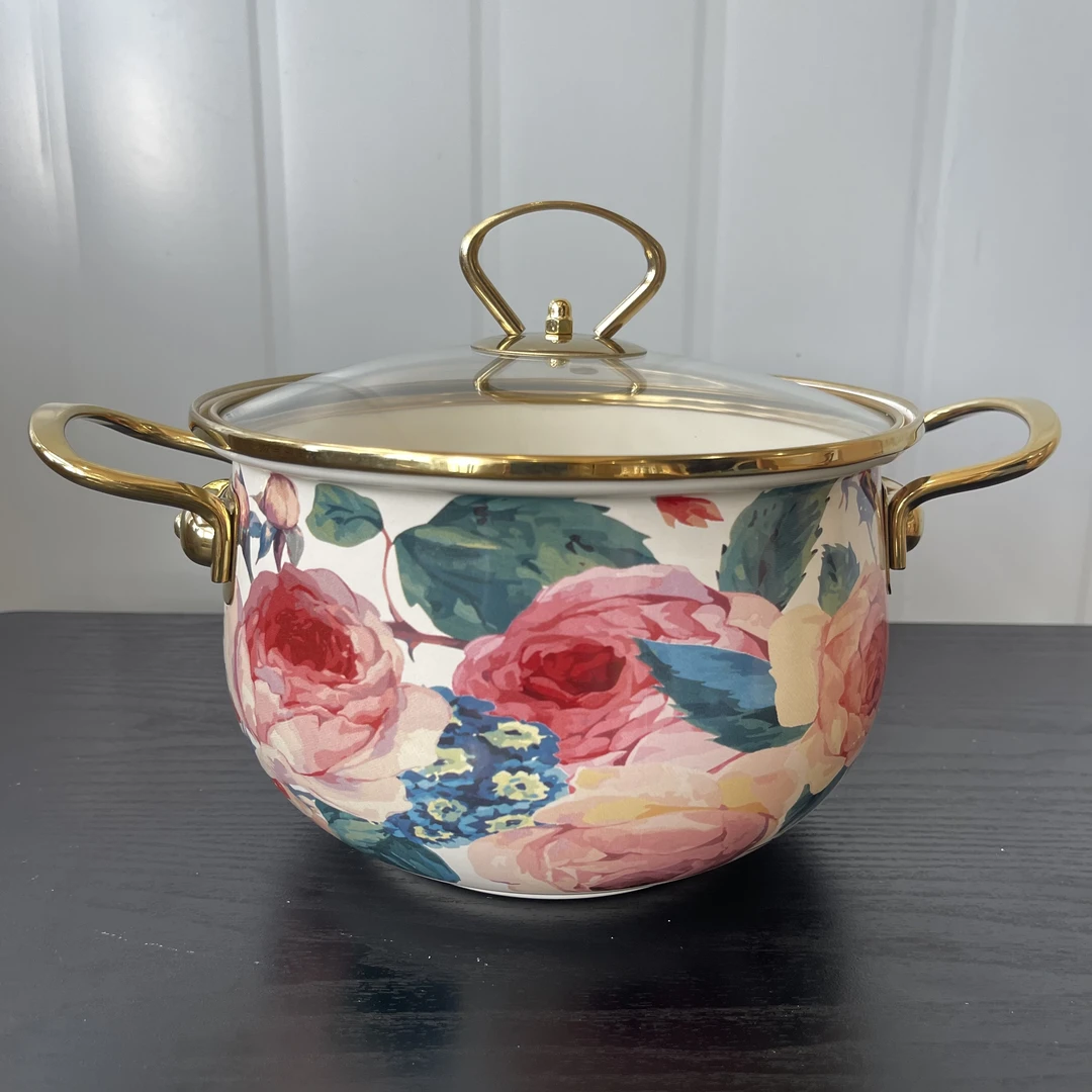 24cm枝繁叶茂土耳其汤锅【异域风情】出外贸 搪瓷珐琅汤锅