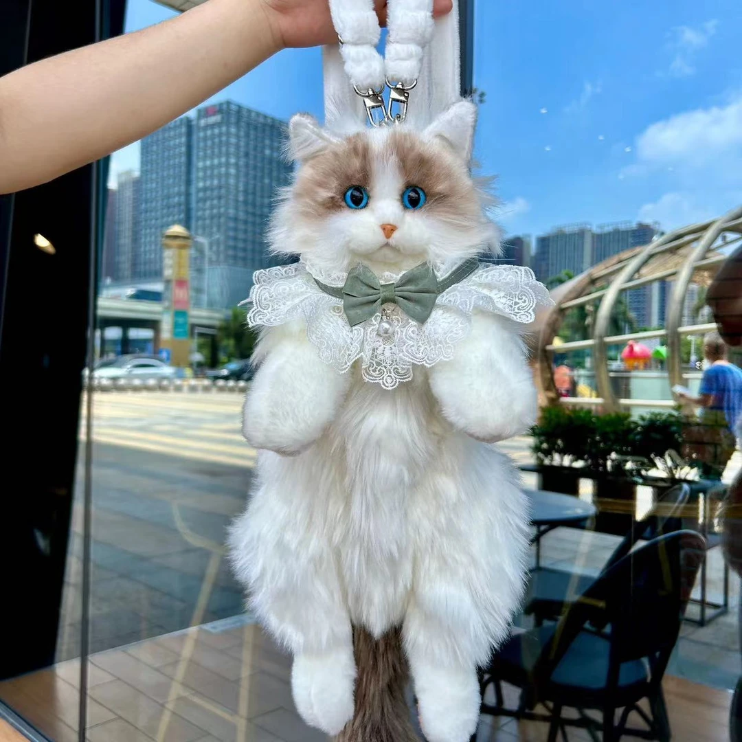 爆款仿真布偶猫背包小猫咪玩偶公仔毛绒双肩包玩具生日礼物女